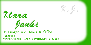 klara janki business card